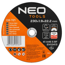 Відрізні диски NEO TOOLS 08-721 230×1,9×22,2 мм, 25 шт, для металу та INOX