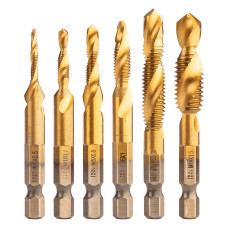 Набір свердел NEO TOOLS 08-959 (6 шт.) - різьборізні M3-M10 з покриттям TiN, 1/4