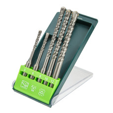 Свердло по бетону SDS Plus, 5, 6 x 110 mm + 8, 10, 12 x 160 мм, x 5 шт.
