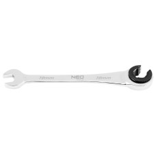 Ключ рожковий з тріскачкою 19 мм NEO TOOLS 09-266 CrV, 72 зубці, хромований