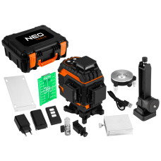 Лазерний нівелір NEO TOOLS 75-141, 3D, зелений лазер, дальність до 25 м, кейс