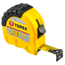 Вимірювальна рулетка Topex 27C305, 5 м з блокуванням змотування та ергономічним корпусом