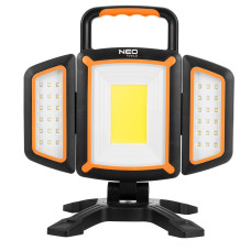 Акумуляторна робоча лампа NEO TOOLS 99-125, 2000 лм, COB + SMD, магнітне кріплення, павербанк