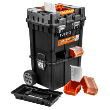 Ящик для інструментів на колесах NEO Tools 84-115, 3 модулі, 4 органайзери, 40x40x70,5 см
