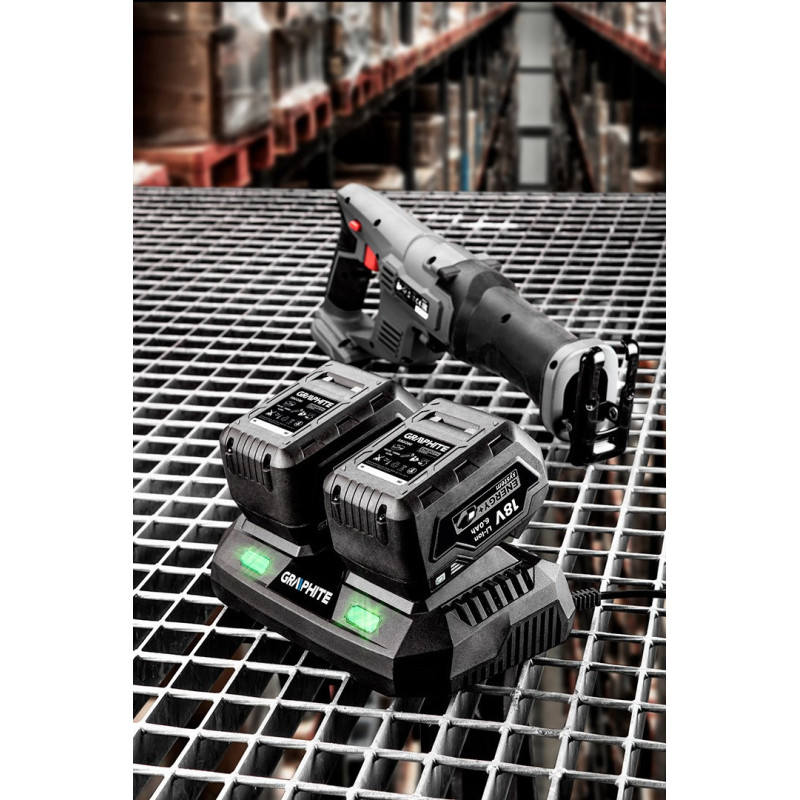 Швидкий зарядний пристрій GRAPHITE 58G092 Energy+ 18V, для двох акумуляторів