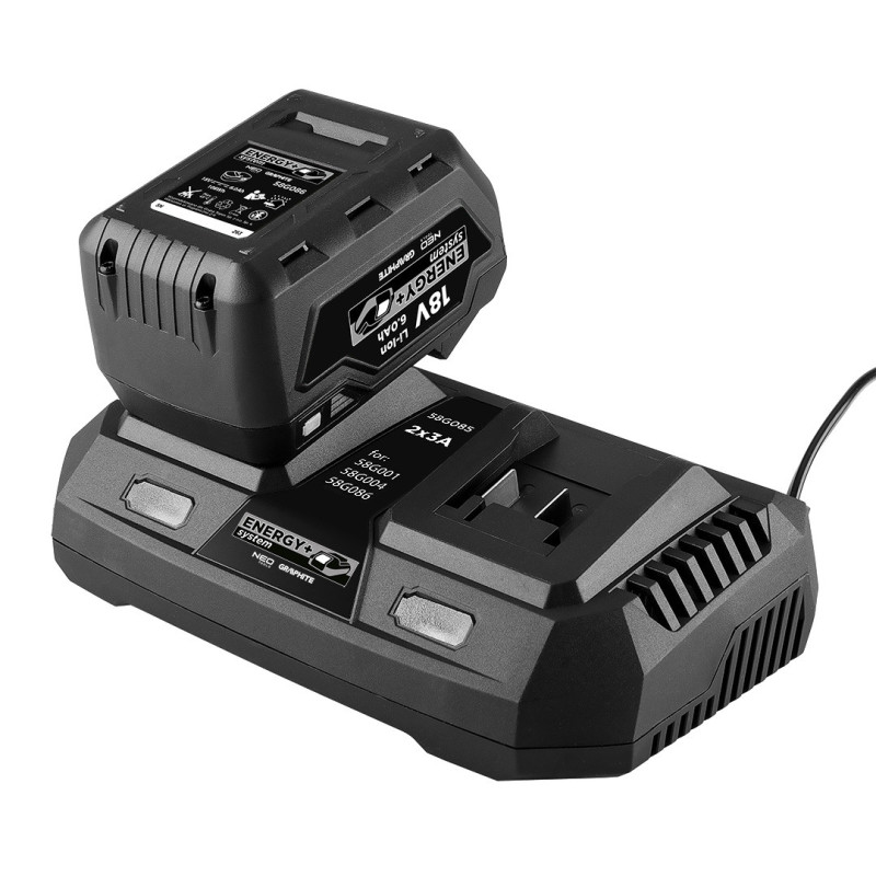 Швидкий зарядний пристрій GRAPHITE 58G092 Energy+ 18V, для двох акумуляторів