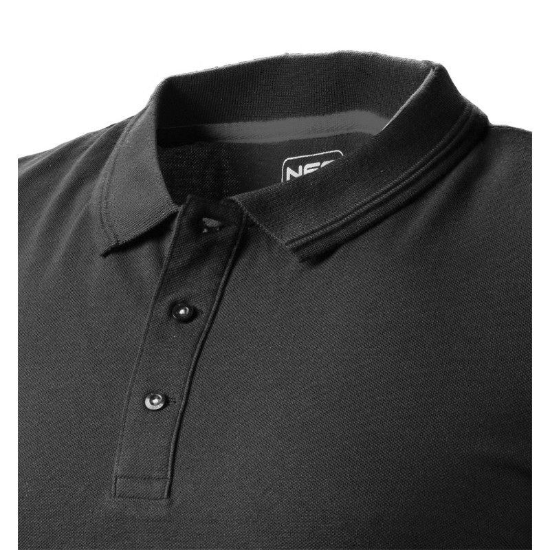 Футболка-поло NEO TOOLS 81-659 DENIM BLACK, чорна, 100% бавовна, робоча