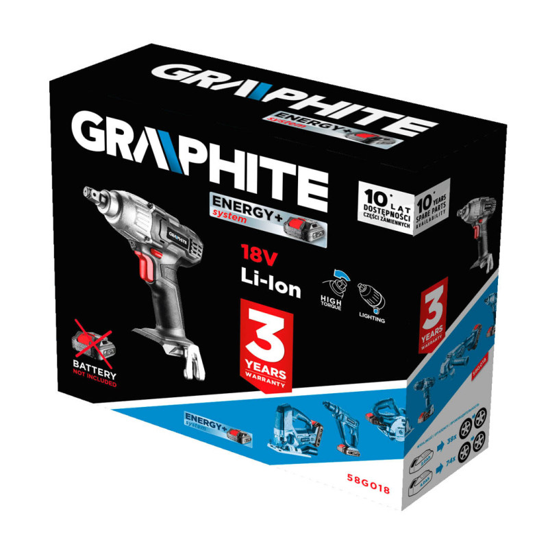 Акумуляторний гайковерт GRAPHITE 58G018 (1/2