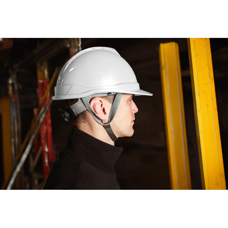 Промислова каска NEO TOOLS 97-221, біла, з підборідним ременем, ABS, сертифікат CE