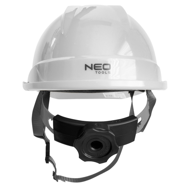 Промислова каска NEO TOOLS 97-221, біла, з підборідним ременем, ABS, сертифікат CE