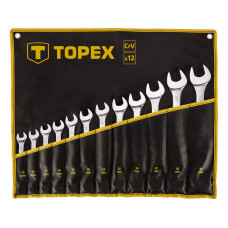 Набір комбінованих ключів TOPEX 35D758, 13–32 мм, 12 шт., хромомолібденова сталь