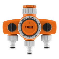 Механічний таймер води Neo Tools 15-750 для саду з 3 виходами, регульований час поливу від 15 до 120 хвилин