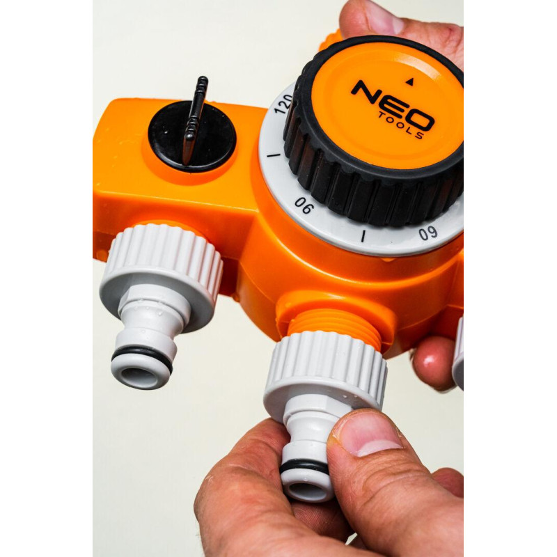 Механічний таймер води Neo Tools 15-750 для саду з 3 виходами, регульований час поливу від 15 до 120 хвилин
