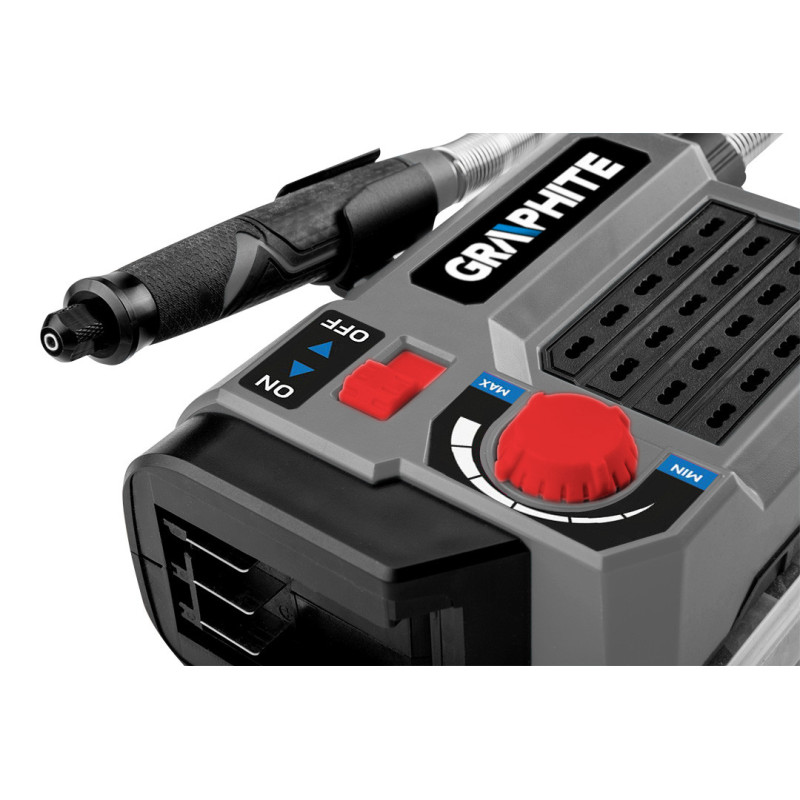 Гравер акумуляторний GRAPHITE 58GE107, 18 В, система Energy+, 40 насадок