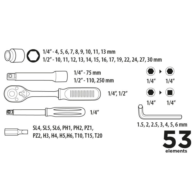Набір інструментів Top Tools 38D530  53 шт
