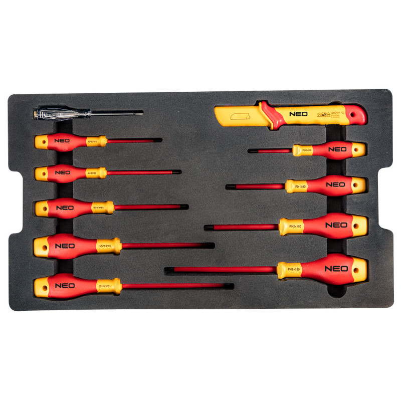 Професійний сервісний ящик електрика Neo Tools 01-311, 52 інструменти, IP67.