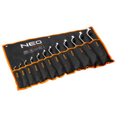 Набір накидних вигнутих ключів NEO TOOLS 09-952, сталь CrV, 6–32 мм, 45°, футляр, DIN 838
