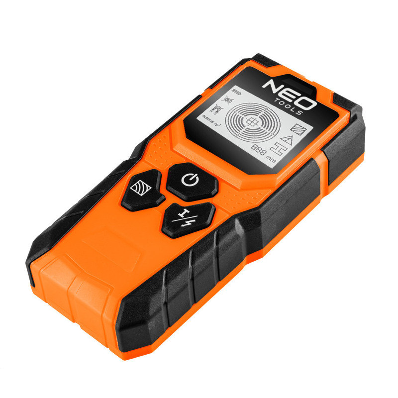 Детектор NEO TOOLS 75-250, 3-в-1, цифровий, метал/дерево/кабель, глибина до 100 мм, IP54