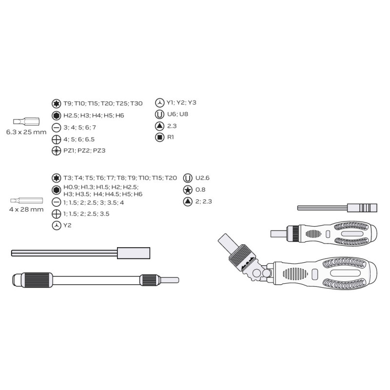 Комплект викруток і біт NEO Tools 06-115, 73 шт., сталь CrV