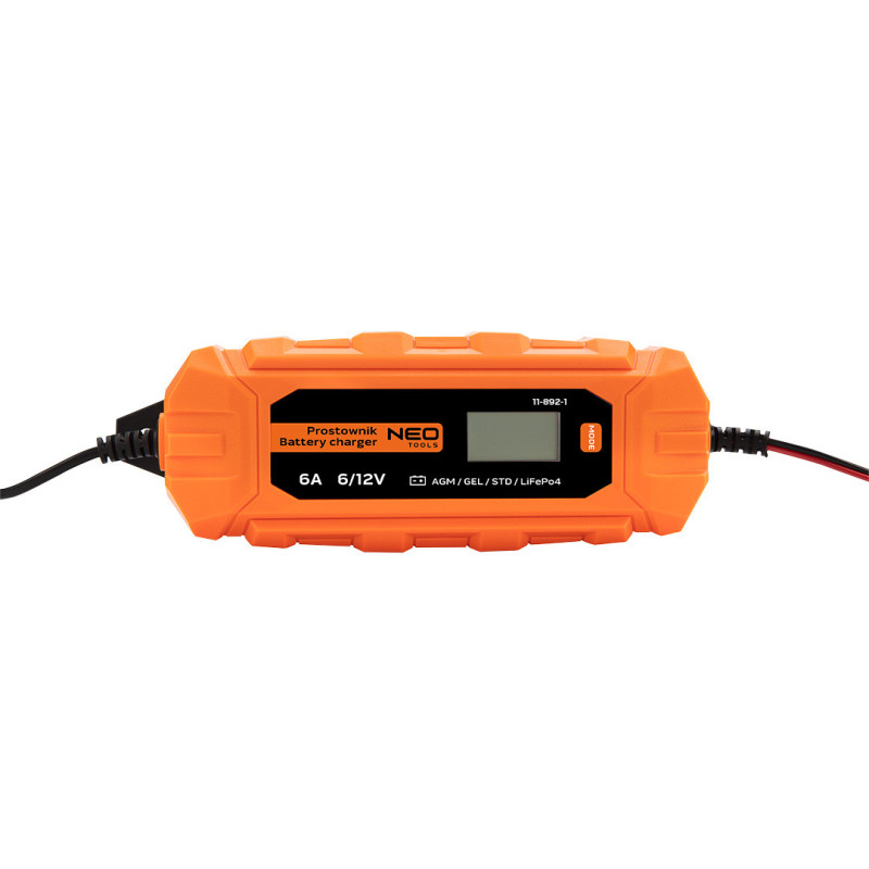 Зарядний пристрій для акумуляторів Neo Tools 11-892-1, 6/12В, 6 А/100 Вт (STD, AGM, GEL, LiFePO4)