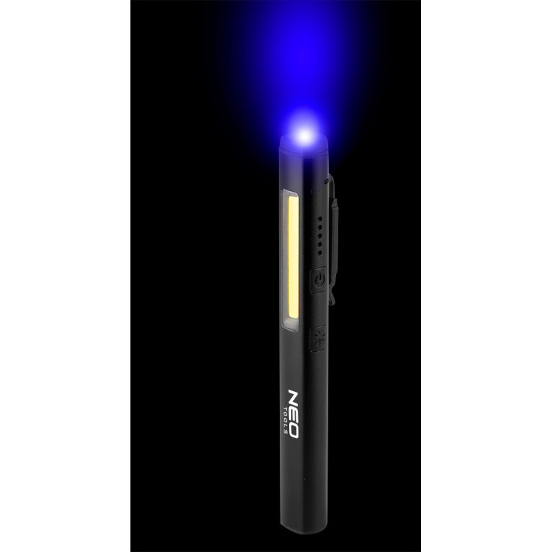 Інспекційна лампа NEO Tools 99-077, 4 в 1: COB LED 450 лм, лазер, УФ 365 нм, USB-C