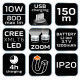 Налобний ліхтар з зумом Neo Tools 99-026, CREE XML T6, 10 Вт, дальність 150 м