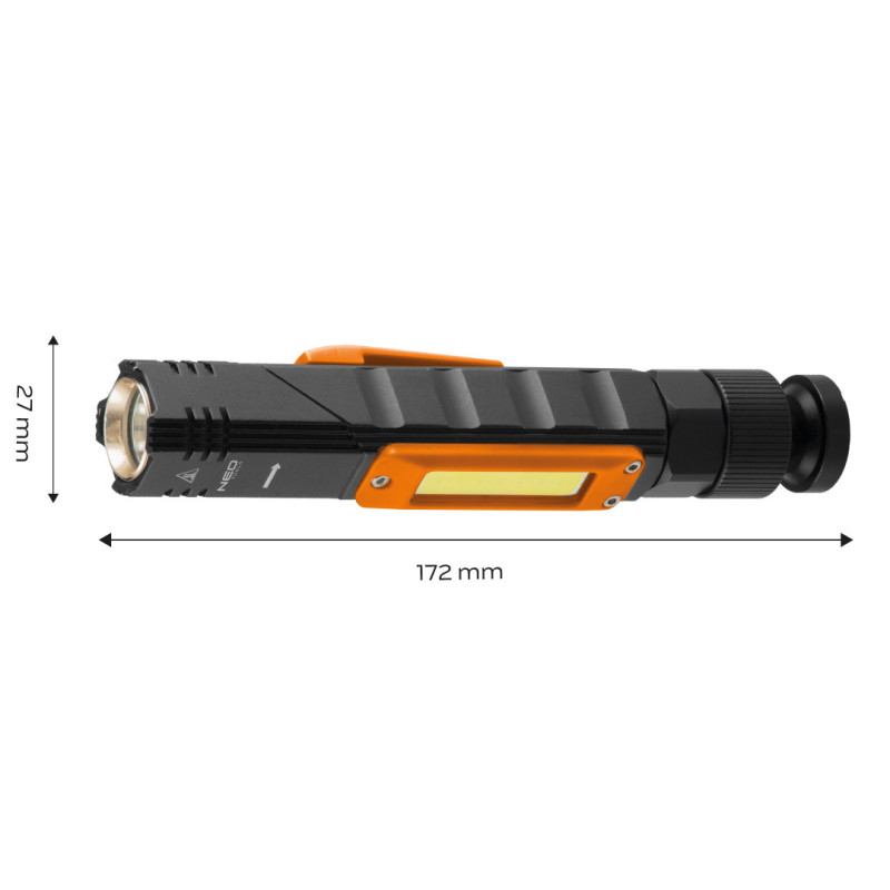Ліхтар акумуляторний NEO Tools 99-034, CREE XPE + COB LED, 300 лм, USB, магніт, 5 режимів