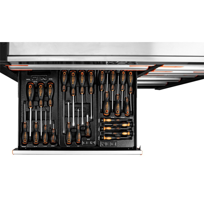 Візок для інструментів Neo Tools PRO 84-225+G з 12 ящиками та набором професійних інструментів