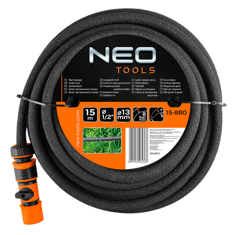 Шланг для крапельного поливу Neo Tools 15-880, довжина 15 м, для саду й городу