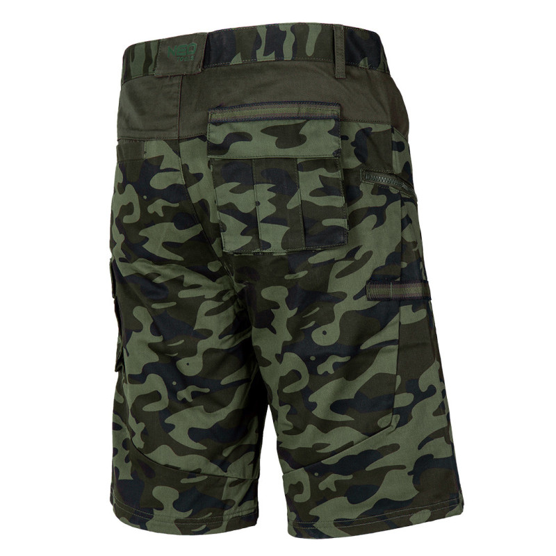 Робочі шорти камуфляжні NEO 81-271, Camo, з еластичним поясом і кишенями