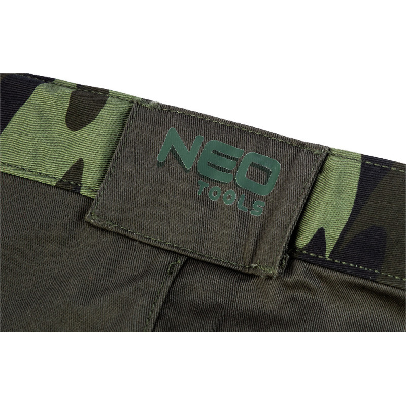 Робочі шорти камуфляжні NEO 81-271, Camo, з еластичним поясом і кишенями