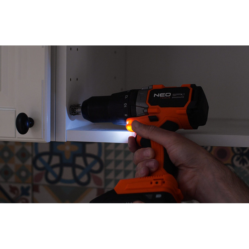 Дриль-шуруповерт NEO TOOLS 04-616, 100 Нм, Energy+, без АКБ, з ударом