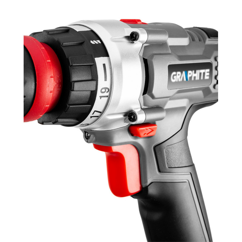 Акумуляторний дриль-шуруповерт GRAPHITE 58G022, 18 В, Li-Ion, з акумулятором 2.0 Ач і зарядним пристроєм, у кейсі