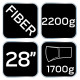 Колун NEO 27-033 з PTFE-покриттям, топорище зі скловолокна, маса 2200 г, довжина 710 мм