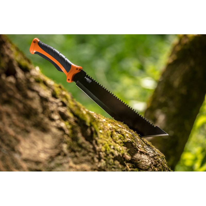 Мачете Neo Tools 63-117, 40 см, універсальний інструмент для виживання з пилкою та чохлом