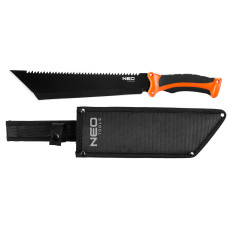 Мачете Neo Tools 63-117, 40 см, універсальний інструмент для виживання з пилкою та чохлом