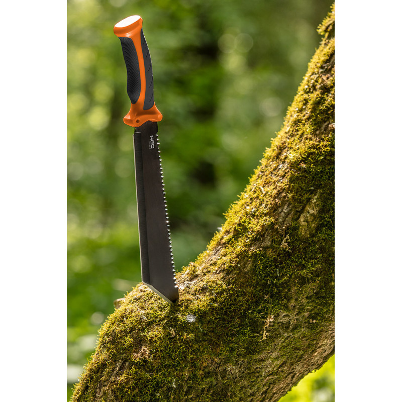Мачете Neo Tools 63-117, 40 см, універсальний інструмент для виживання з пилкою та чохлом