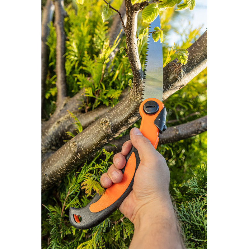 Ручна пилка NEO Bushcraft 63-120, складне лезо 21 см, сталь SK4, для туризму та саду